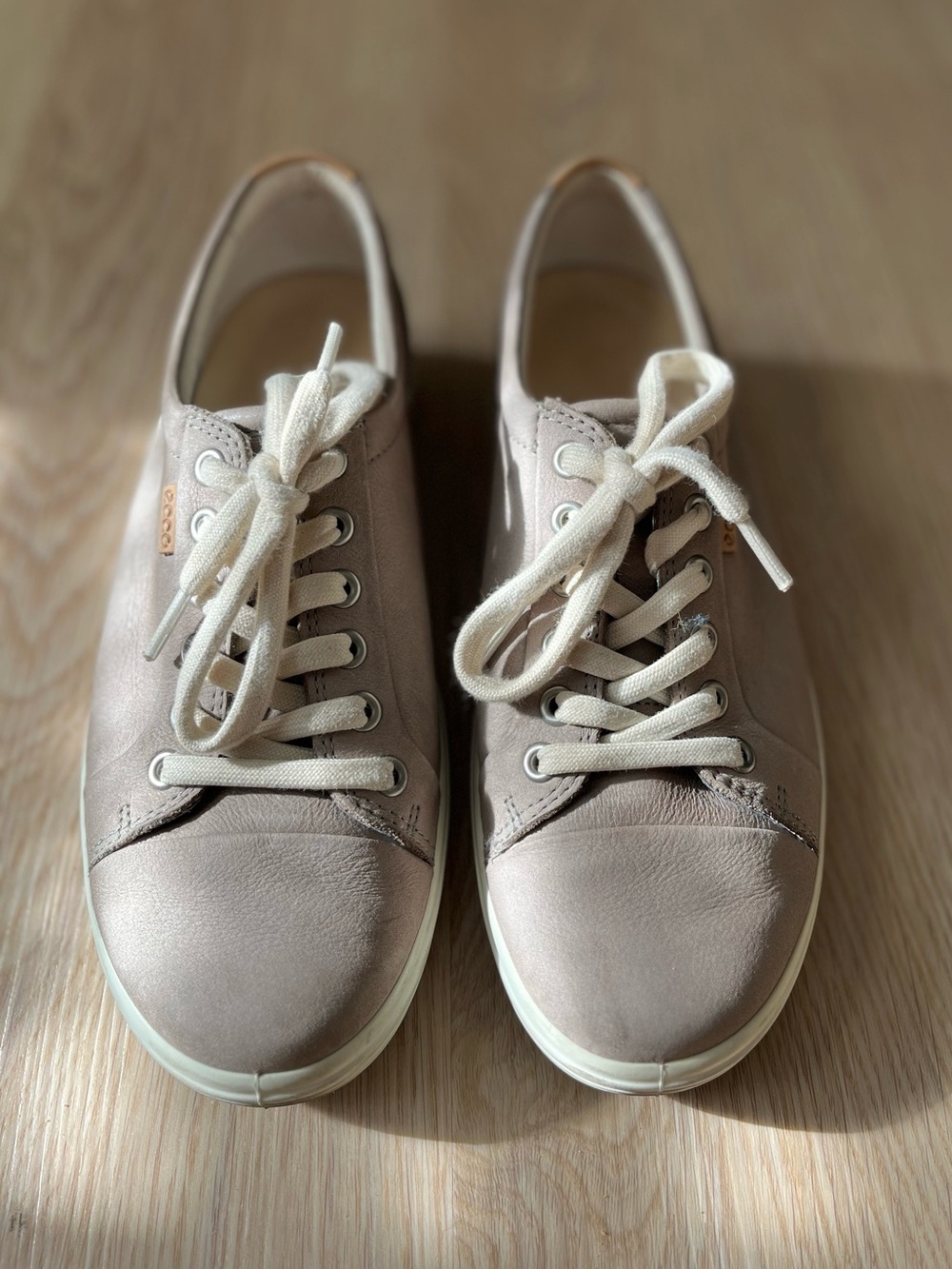 ECCO Soft 7 Women’s Leather Sneakers Grey Rose Size 7 / EU 38